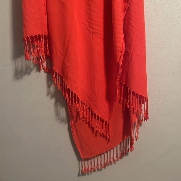 🧣Minimalist orange/red shawl scarf - Picture 3 of 5
